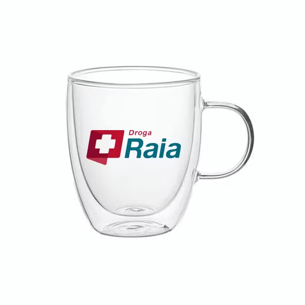 Caneca de Vidro Duplo Personalizada